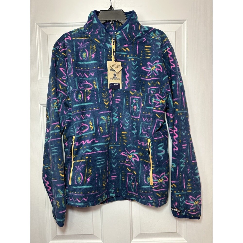Size M Chubbies The Chilly Vibe Quarter Zip Fleece Pullover Sweater Mens NEW